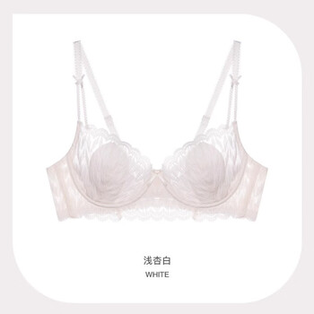 Adore autumn and summer round breasts big breasts push up to show small breasts underwear women's thin anti-sagging wired pure lust style underwear bra set light apricot white-underwear 75d