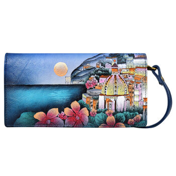 Anna by anuschka women's original leather hand painted wallet, moonlit amalfi moonlit amalfi one size