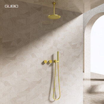 Gubid two-function concealed shower hot and cold dual-control embedded shower set gd1011l-royal gold