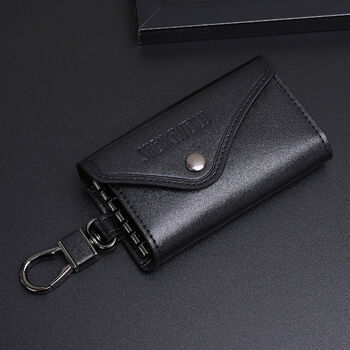 Chengyang key bag men's multifunctional car universal large capacity women's waist hanging home key chain set complete set midnight black