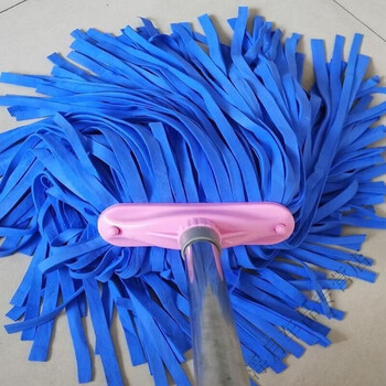 Deerskin mop without traces household wide head flat head 16cm absorbent complete set of self-twisting water traditional cloth mop one pole one end wide color random