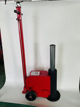 Huili's new horizontal pneumatic hydraulic 80 tons 30t50 oil pressure 100 air pressure jacking jack for heavy-duty auto repair orange red 50t-500 type (1 meter high