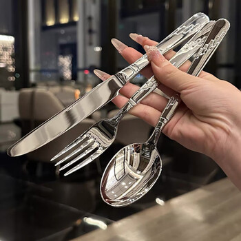 Meikejie steak knife, fork and spoon main fork main dinner spoon set western food knife and fork ve main meal three-piece set