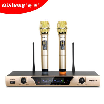 Qisheng/qisheng wireless microphone one to two home singing ktv stage performance family k song karaoke wedding conference metal u-segment fm standard edition (set 1)