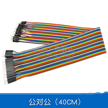 Dafuri dupont wire female to female male to female male to male 40p color connecting wire male bus wire 10/30/20/40cm cable male to male (40cm) 2.54mm (1 row 40p)