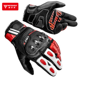 Motowolf four-season motorcycle gloves riding genuine leather carbon fiber rider equipment off-road motorcycle anti-fall gm3-b