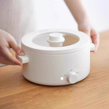 Japan imported ceramic glaze integrated automatic electric cooking pot electric hot pot household multi-functional dormitory small electric cooking pot pottery white-2l-ceramic glaze pot for one person 21cm