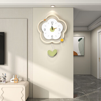 Jiujiuda flower art wall clock 2026 new cream style creative living room clock quartz clock background wall decoration huahua-large 40x57cm