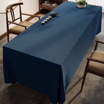 Raft core conference tablecloth long rectangular high-grade waterproof and antifouling office hotel mopping extra large ugly cover tablecloth waterproof-dark blue 140*180cm