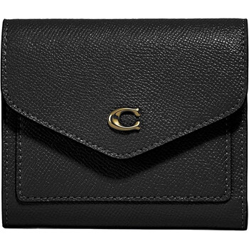 Coach women's wallet wyn colorblock signature canvas small leather snap flip fashion daily card holder 11971002 black classic os