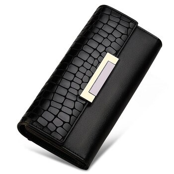 Woodpecker (tucano) light luxury pure leather 2025 new wallet women's long genuine leather large capacity wallet clutch zipper for mobile phone wallet classic black (cow leather anti-theft brush)
