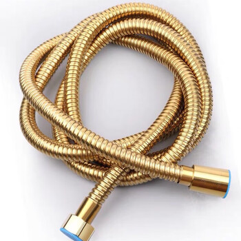 Qinkai gold stainless steel explosion-proof shower head water pipe hose bathroom shower encryption pipe bathroom shower accessories gold shower pipe 1.5 meters