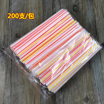 Chenbu disposable straws mcdonald's kfc coke smoothie straws colorful striped beverage juice straws 200 pieces mcdonald's style straws 200 pieces/pack