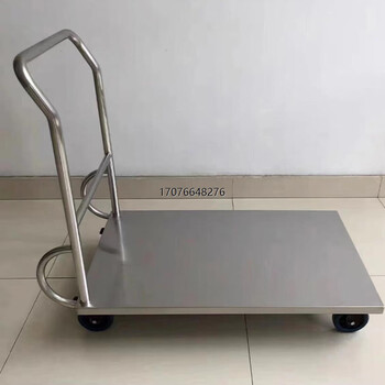 Kezitu pharmaceutical factory food factory 304 stainless steel flat trolley dust-free clean workshop heavy-duty material handling turnover vehicle 900*600*850(304)