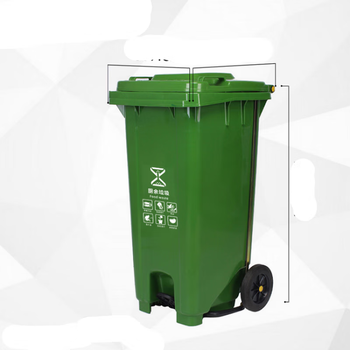 Plastic sorting recycling bin material hdpe green 240l wheeled with cover thickness 4mm total weight 13.2kg unit