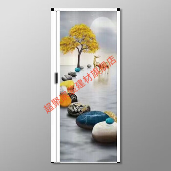 Meikejie aluminum alloy honeycomb folding sliding door without punching kitchen balcony bathroom partition waterproof sliding door fortune deer free simple lock customized size contact customer service