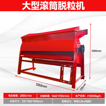 Huili's large corn thresher new drum fully automatic corn thresher 220v pure copper motor household dry and wet use large drum corn thresher without motor