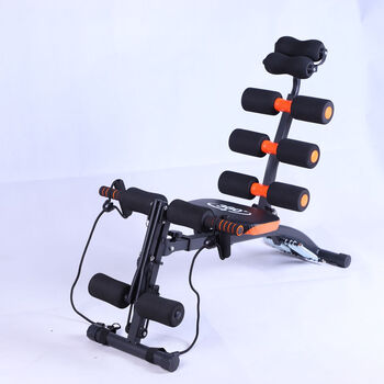 Six-in-one multifunctional ad abdominal machine, waist straightening, sit-ups and abdominal strengthening machine, home fitness equipment, black