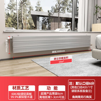 Wen yijia customized sd140t radiator copper aluminum ultra-thin ultra-short ultra-long titanium magnesium aluminum panel wall hanging balcony bay window horizontal hanging loose 2000*407 white sand