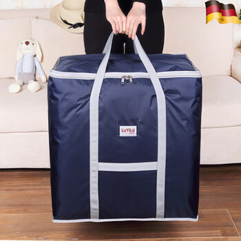 Chuangjingyi selects storage bags for clothes, quilts, quilts, zipper luggage bags, moving packing bags, dark gray 170l double layer extra thick 60*55*45cm, can hold 300