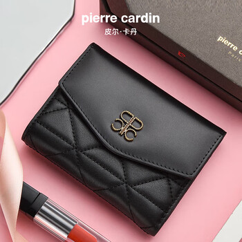 Pierre cardin bag birthday gift women's bag first layer cowhide versatile wallet women's coin purse multi-card slot bag small bag