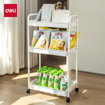 Deli metal trolley storage rack snack kitchen sundries three-layer storage reinforced iron removable pj118