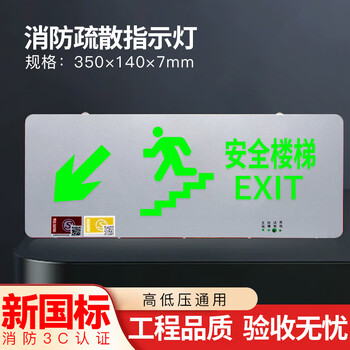 Safety exit indicator light ultra-thin fire evacuation sign light emergency passage lighting sign 24v36v220v safety staircase lower left (24-220v)
