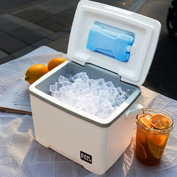 Special ice bucket for yong huan stalls, commercial ice making, insulated box, refrigerator, ice storage bucket, thickened storage, 3l white + 6 ice bags