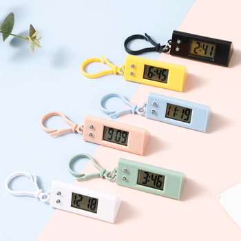 Mini timetable student exam special electronic watch desktop clock luminous clock portable keychain small pocket watch blue