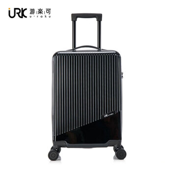 Youreke 20-inch trolley suitcase, universal wheel boarding case, password box, black, high-looking, black, 20-inch