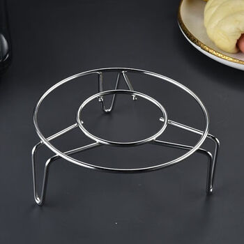 Naoiskey stainless steel steaming rack for household high-leg multi-functional steamed eggs and vegetables. stainless steel material/steaming rack is convenient and fast. 1cm single circle of iron wire. diameter 14+height 5cm. 1 piece.