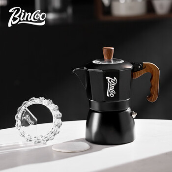 Bincoo double valve moka pot household electric stove coffee pot small espresso hand grinding coffee machine set