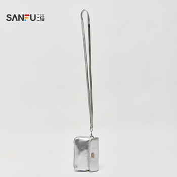 Sanfu bag decoration spring korean style old money style simple and fresh color crossbody coin purse pendant 502371 silver gray