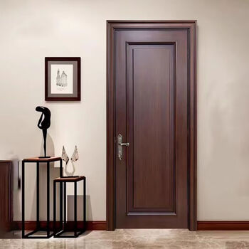 Wen yijia whole house rubber wood solid wood door walnut red oak log door interior door paint door new chinese style bedroom door walnut a