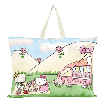 Kitty cat storage bag, children's bedding handbag, luggage moving packing bag, strong, durable and lightweight bag, kite flying kt cat rice belt, large thick style, 72*54cm, free surname