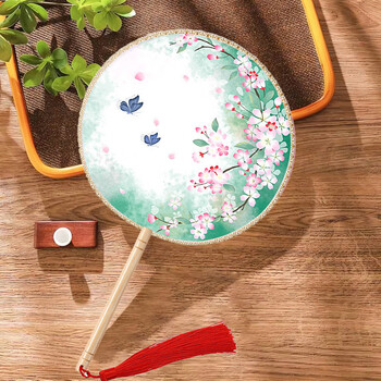 Duomeiyi fan ancient style round fan birthday gift chinese style han chinese photo dance fan - diefei single-sided print