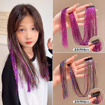 Xpel children's colorful braided hair rope, dirty braided hair rope, girls' hair rope, headband, ribbon headband, hair accessories, wig piece, hair accessories, purple + color rope 2 pieces