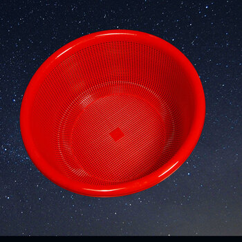 Qinkai drainage basket large capacity extra large basket round plastic basket frame vegetable washing basket kitchen large capacity vegetable basket thickened extra thick red 99% choice dense hole diameter 43.5*height 14.7cm cooked