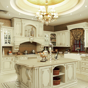 Oluo xunshunjiang european-style gold-painted integral cabinets customized open kitchen french kitchen cabinets solid wood whole house customized white