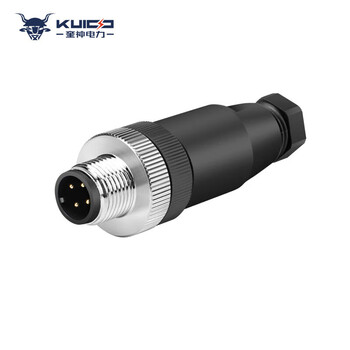 Kuishen electric (kuicc) m12 waterproof aviation plug cable sensor screw crimp connector m12-4 core straight male connector