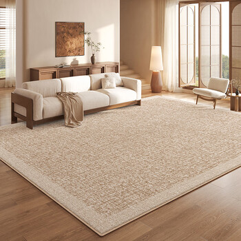Budisi 2025 new carpet living room medium-aged light luxury high-end cream sofa bedside blanket no washable wipeable thickened non-slip weaving art - light coffee imitation cashmere 160*230cm 0 formaldehyde no odor