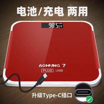Jczs german high-precision electronic scale standard household electronic scale precision weight scale female battery charging dual-use battery charging dual-use chinese red