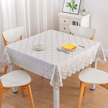 Vinoa square tablecloth waterproof, anti-scalding and oil-proof, no-wash eight immortals tablecloth european style pvc square table mahjong table cover cloth 340 hot silver tablecloth size 60*60 square