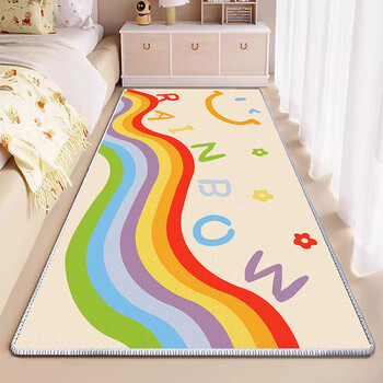 Kaye bedroom bedside blanket before getting out of bed household four-season universal tatami bay window balcony mat cute cartoon carpet sjr-k curve rainbow 60x160cm