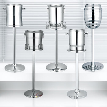 Yingtang luxury champagne bucket rack stainless steel ktv bar ice wine bucket red wine bucket vertical floor-standing ice bucket european champagne bucket 5l european (tremella) champagne bucket + low rack