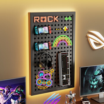 All for e-sports room hole board storage hole board storage rack e-sports study desk storage display rack computer desktop (black) 60-40cm