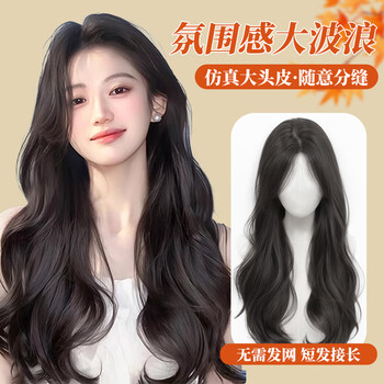 Baisitangfreehair.com #wig female long straight hair head replacement piece cos black long straight real hair high skull real hair can be tied 06 black brown figure eight boundless lace imitation skin style