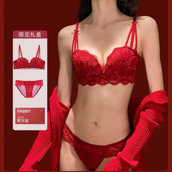 Victoria's style red underwear for the year of birth, festive bra set, no wire push-up bra, lace k07 red set 75b 34b