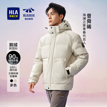 Hla hailan house down jacket for men zeng shunxi same style aurora super goose down jacket