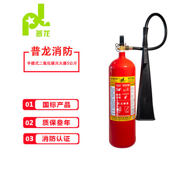 Pulong portable carbon dioxide fire extinguisher 5kg mt/be5 new national standard co2 gas 5kg precision instrument fire extinguisher in the computer room